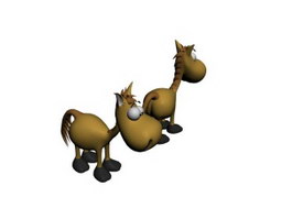 Baby toy cartoon stuffed horse toy 3d preview