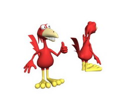 Cartoon toy plush bird 3d model preview