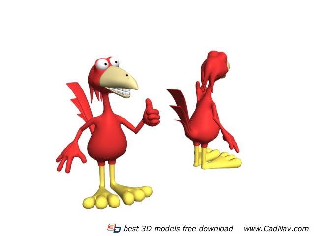 Cartoon toy plush bird 3d rendering