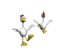 Inflatable animal toy chicken 3d model preview