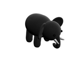 Stuffed elephant toy 3d model preview