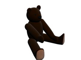 Plush cute bear toy 3d model preview