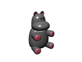 Inflatable toy cartoon hippo 3d preview