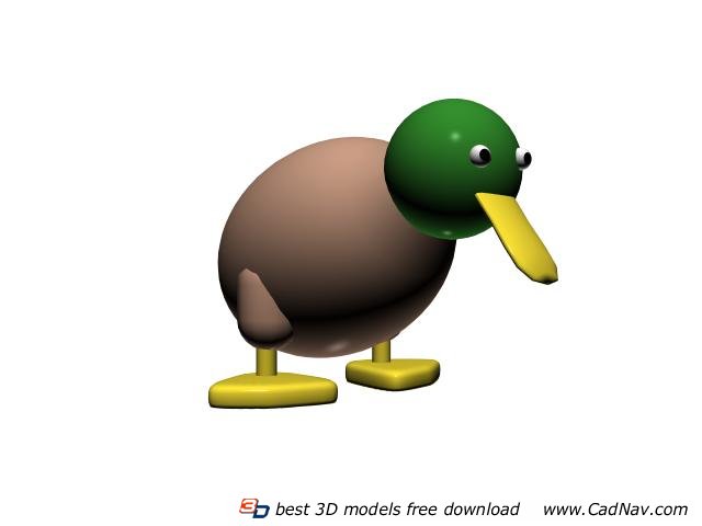 Cartoon toys plastic duck 3d rendering