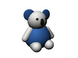 Plastic animal toy cartoon bear 3d preview
