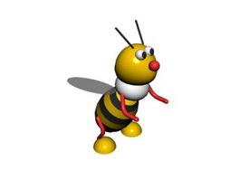 Plastic toys cartoon bee 3d preview
