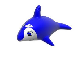 Inflatable toy whale 3d model preview