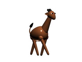 Cartoon Plastic Bath Toys Giraffe 3d model preview