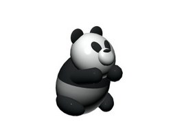 Inflatable panda bath toy 3d model preview