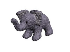 Soft toy stuffeed elephant 3d model preview