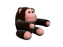 Animal stuffed toy orangutan 3d model preview