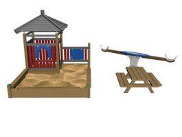 Sand place outdoor playground 3d model preview