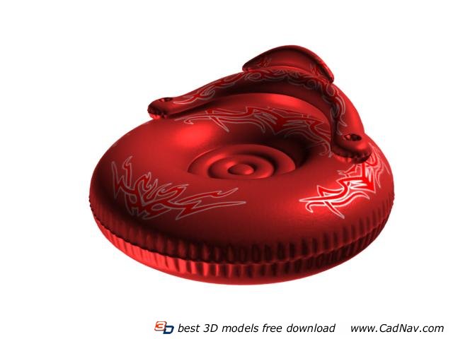 Inflatable children jumping bed 3d rendering