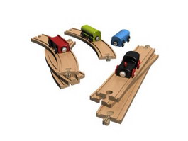 Kids slot car toy 3d model preview