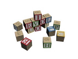 Children learning toy letter brick 3d preview