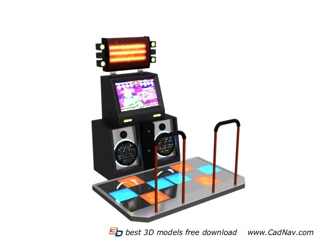 Dancing music game machine station 3d rendering