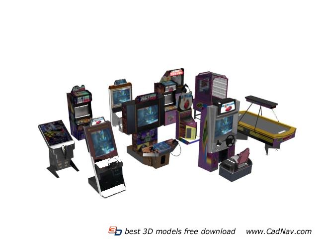 Video Game City Game Machines 3d rendering