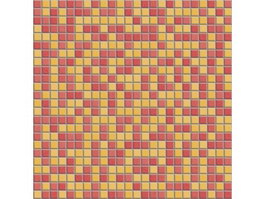 Red and yellow mixed mosaic tiles texture