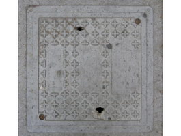 Dirty steel sewer cover texture