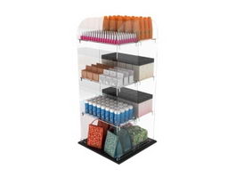 Acrylic Display Rack and Beauty Products 3d model preview
