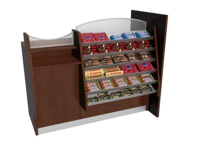 Supermarket Candy Display Stand 3d rendering