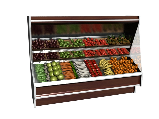 Vegetable display refrigerator 3d rendering