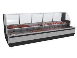 Supermarket Food Display Refrigerator 3d model preview