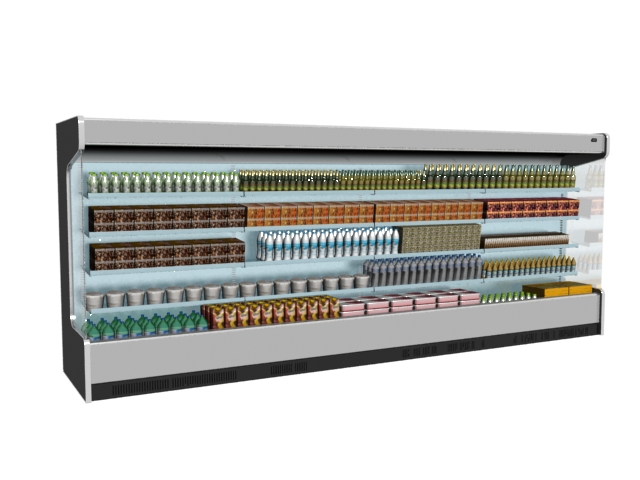 Supermarket Display Refrigerator Showcase 3d rendering
