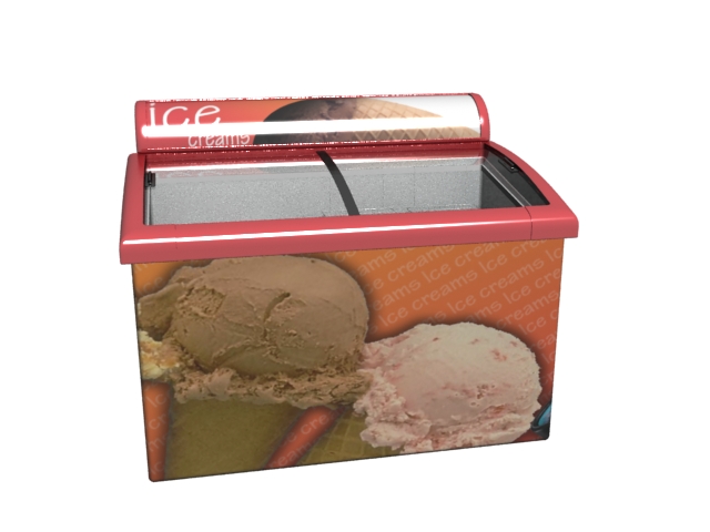 Ice Cream Chest Freezer 3d rendering