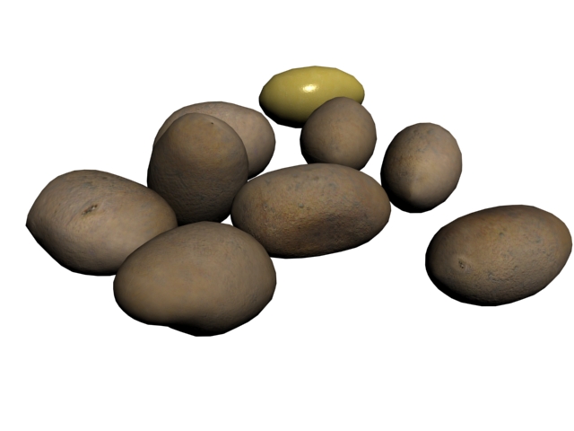 Russet Potato 3d rendering
