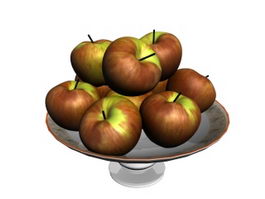 Apples and Fruit Tray 3d preview