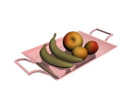 Fruits and Ceramic Fruit Tray 3d preview