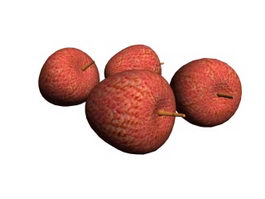 Litchi lychee fruit 3d model preview
