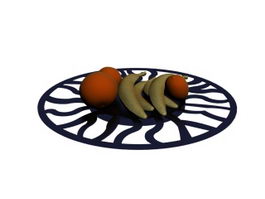 A platter of fruit 3d model preview