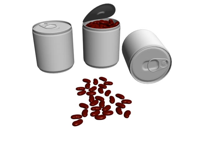 Canned Kidney Beans 3d rendering