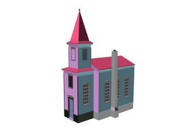 Gothic Building House 3d model preview