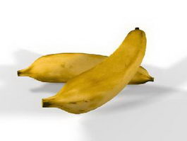 Fresh banana 3d model preview