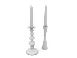 Candle holders home decor 3d model preview
