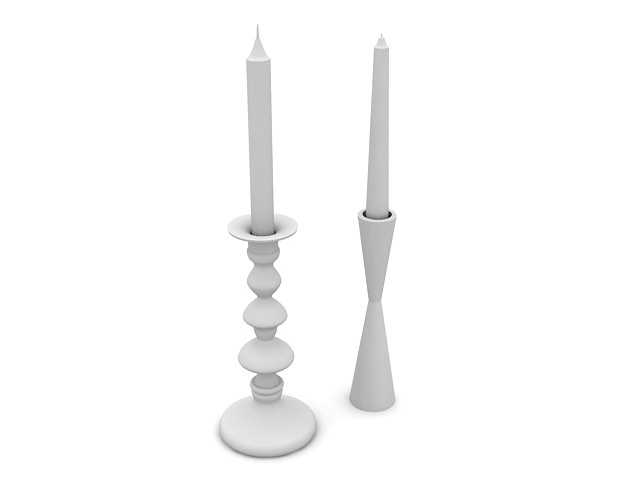 Candle holders home decor 3d rendering