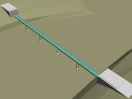 Long span bridge 3d model preview