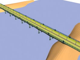 Reinforced concrete road bridge 3d model preview