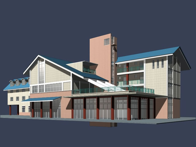 Apartment house building 3d rendering