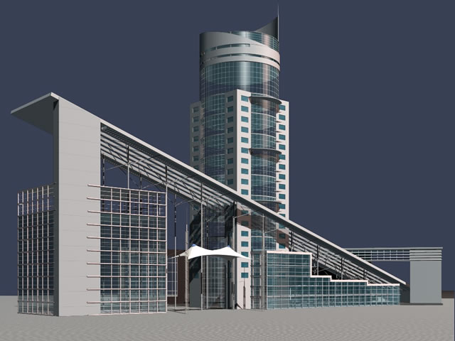 High-grade commercial office buildings 3d rendering
