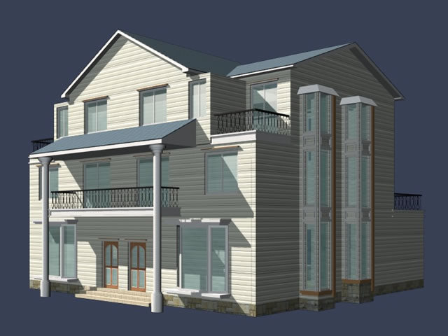 Villa residential building 3d rendering