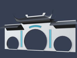 Ancient building front door 3d preview