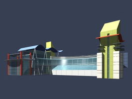 Modern entrance hall 3d model preview