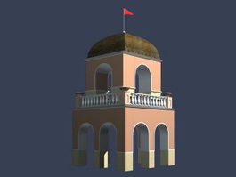 Guard tower and gate 3d preview