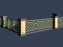 Fence along the river 3d model preview