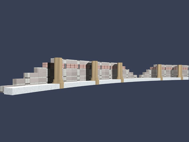 Masonry fence post 3d rendering