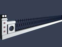 Flower bed fence 3d model preview